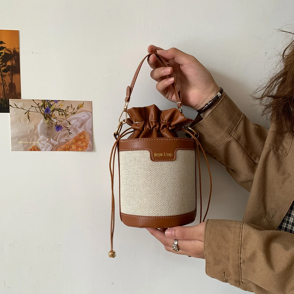 

Сумка-мешок из искусственной кожи для женщин, маленькая Повседневная сумочка на ремне, дизайнерский клатч через плечо с кулиской для путешествий и покупок
