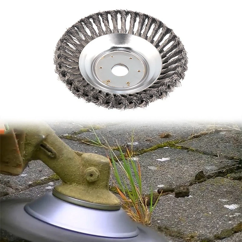 Steel Wire Wheel Garden Weed Brush Lawn Mower Grass Eater Trimmer Brush Cutter Tools Garden Grass Trimmer Head Weed