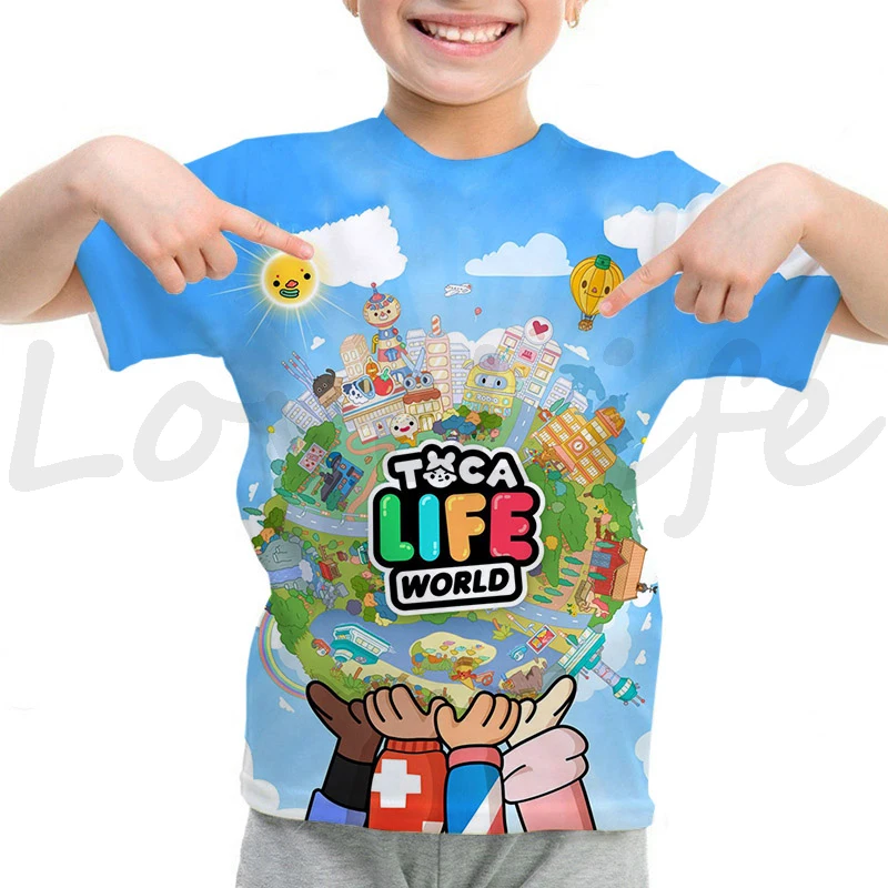 thumbnail image 1 of Camiseta con estampado 3D del juego Toca Life World, camiseta de manga corta de verano para niñas y niños, ropa para niños, camisetas para niños, camiseta de anime, 1 of 5