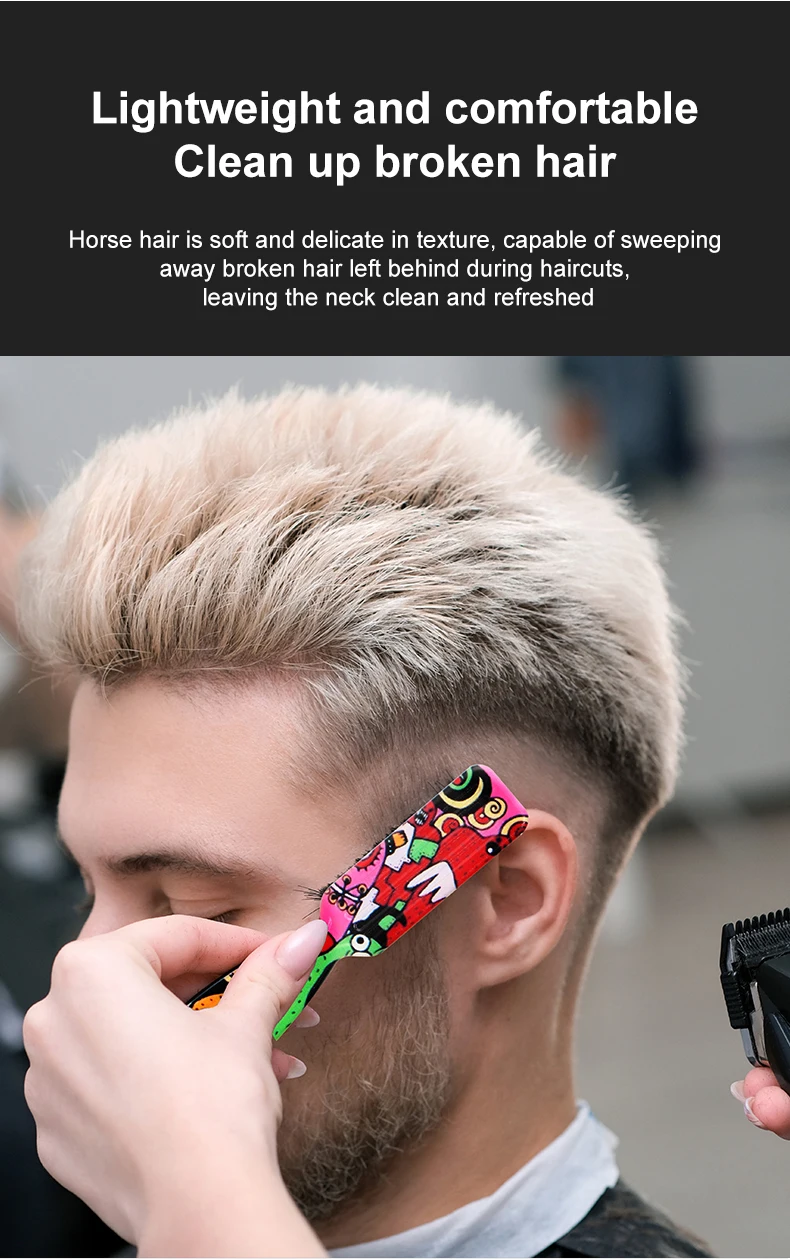 2-in-1 Professionelle Bart Pinsel Schnurrbart Salon Reinigung Haar Trimmen Werkzeuge Öl Kopf Form Carving Rasieren doppelseitige Kamm – Detail 4