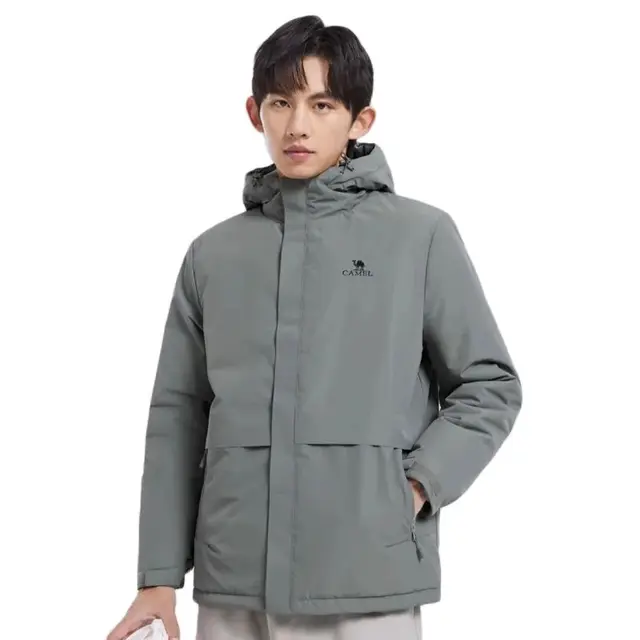 GOLDEN 남성용 카멜 하이킹 재킷, 겨울 코튼 코트, 싱글 재킷, 후드 패션 탑, 여성 의류, 2023 가을 신상