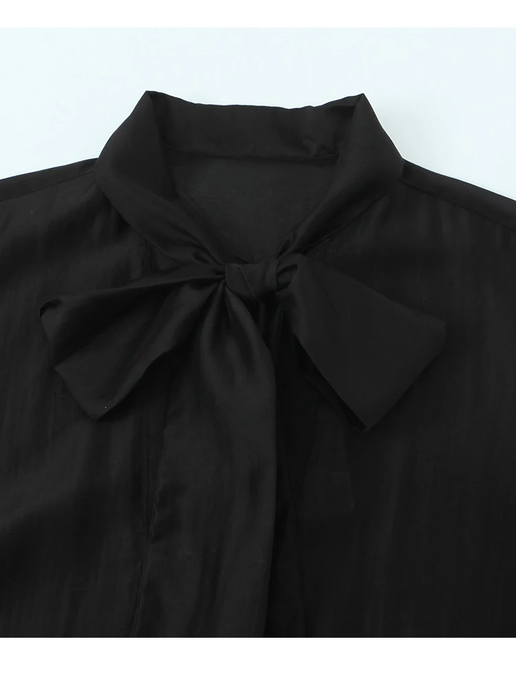 Women Blouse 2025 Autumn New Bow Tied Blouse Woman Office Long Sleeve Loose Elegant Blouses And Shirts Tops