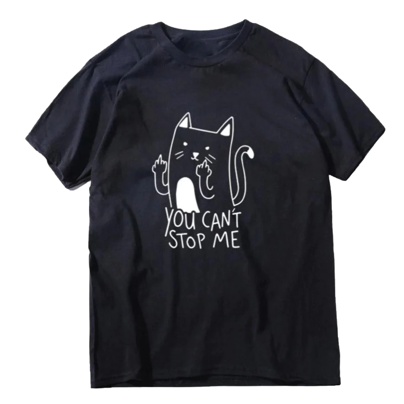 

Vintage Cat Cotton T Shirt the You can't Stop Me T-shirts Tees Tops Casual Shirts Harajuku Men For Women Clothing Dropshipping