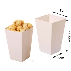 Colorful Disposable Paper Food Trays for Celebrations and Parties (White popcorn box)