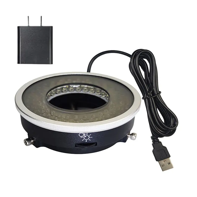 Mikroskop Halka Işığı LED Polarize Işık, 40-62mm Lens için Çift Polarizatörlü