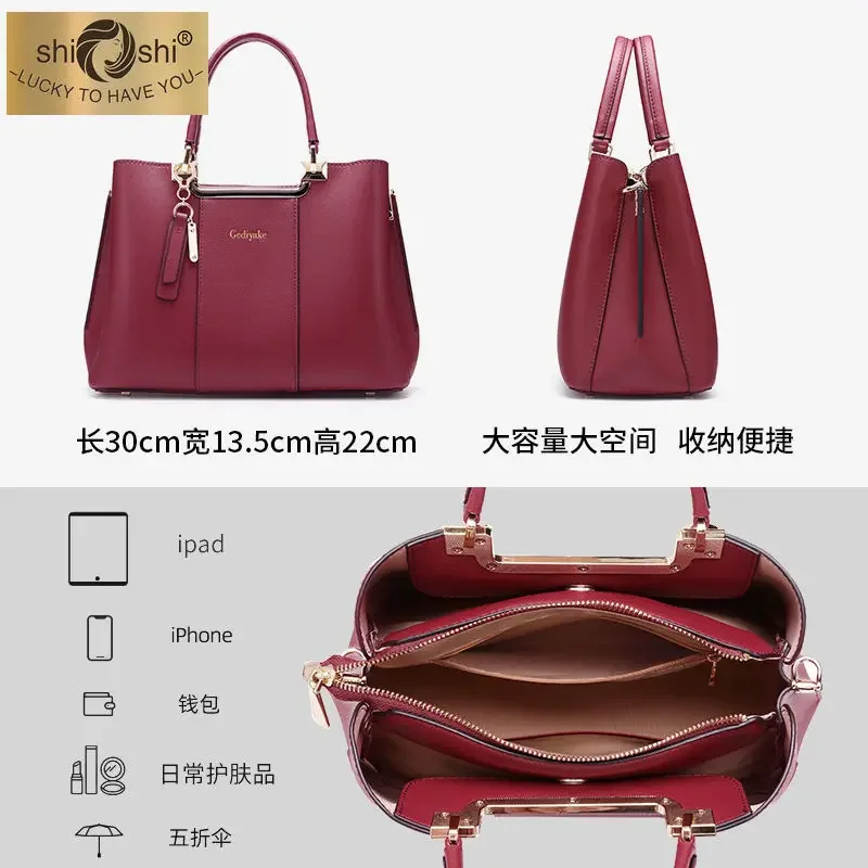

Bag Woman 2023 New Fashion High-end Genuine Leather Women's Bag Versatile Cowhide Bag Lady's Mom Handbag Diagonal Straddle Bag