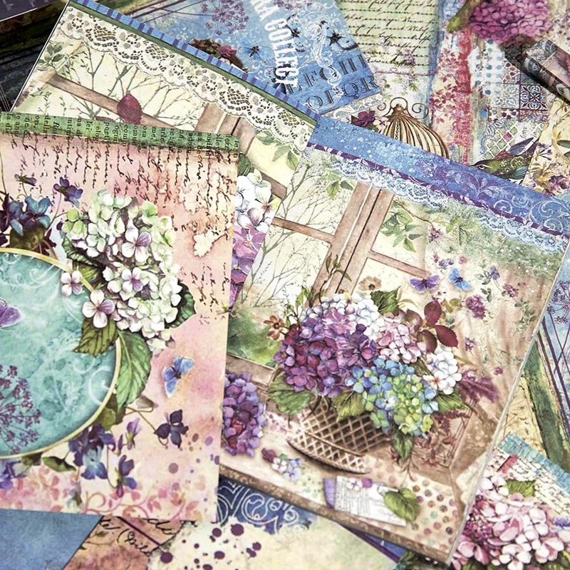 Blossom Series Double Sided Material Journal Book 8 Styles Vintage ...