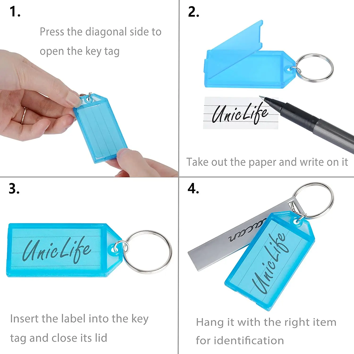 Keychains 10-50pcs Colorful Plastic With Split Ring DIY Numbered Name Baggage Tag ID Label