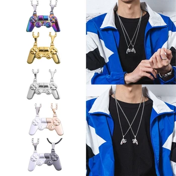 여성을위한 커플 매칭 목걸이를위한 2x 자석 게임 컨트롤러 목걸이 가장 친한 친구 우정 자매 목걸이 쥬얼리 40GB 상품 이미지