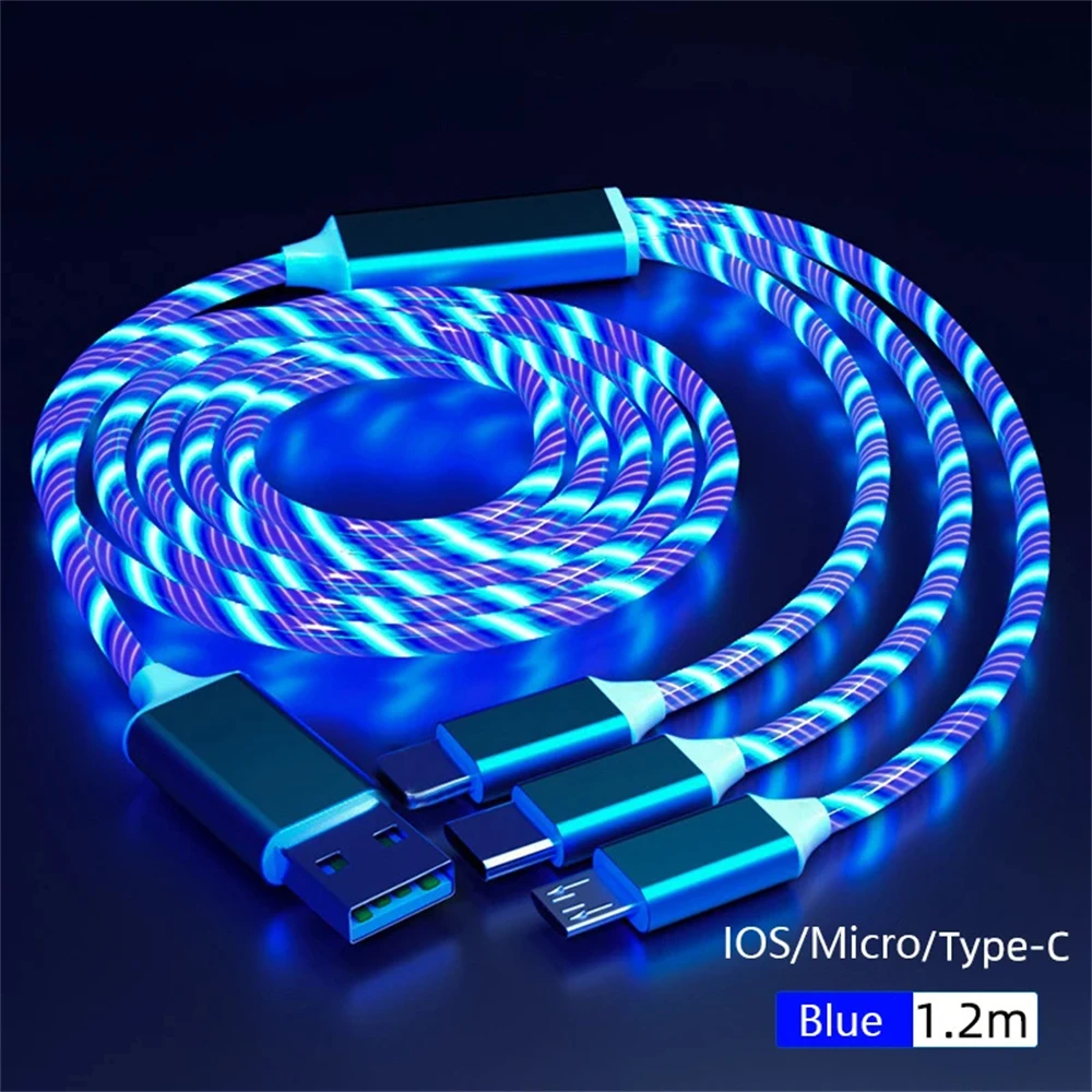 Luminous LED Fast Charging 3-in-1 USB Cable