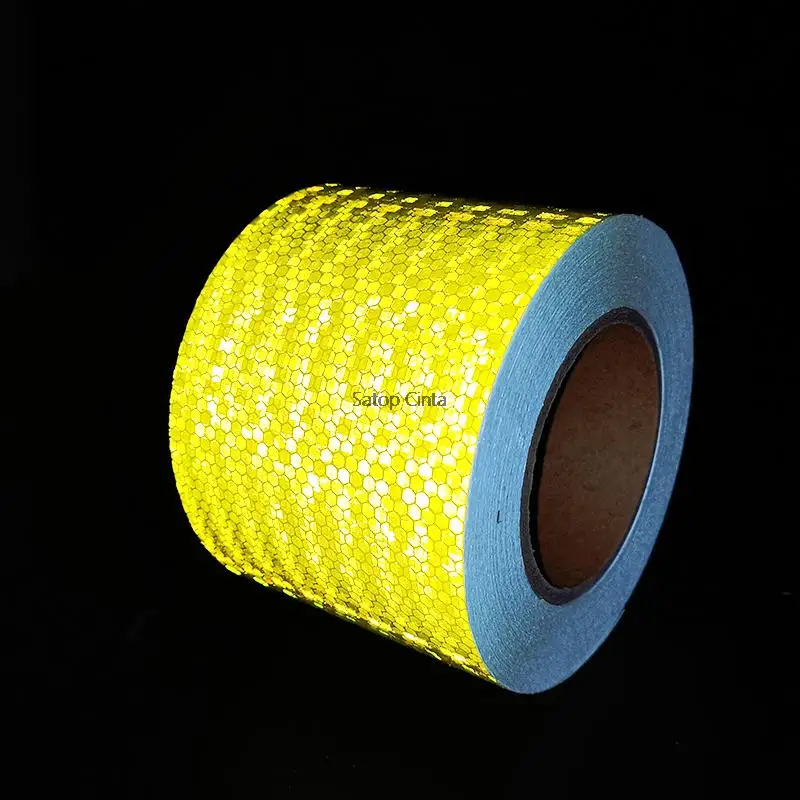 10cm*10m Waterproof Reflective Tape Conspicuity Caution Sticker Red Yellow Orange Green Fluorescent Strips For Tailers Car Truck