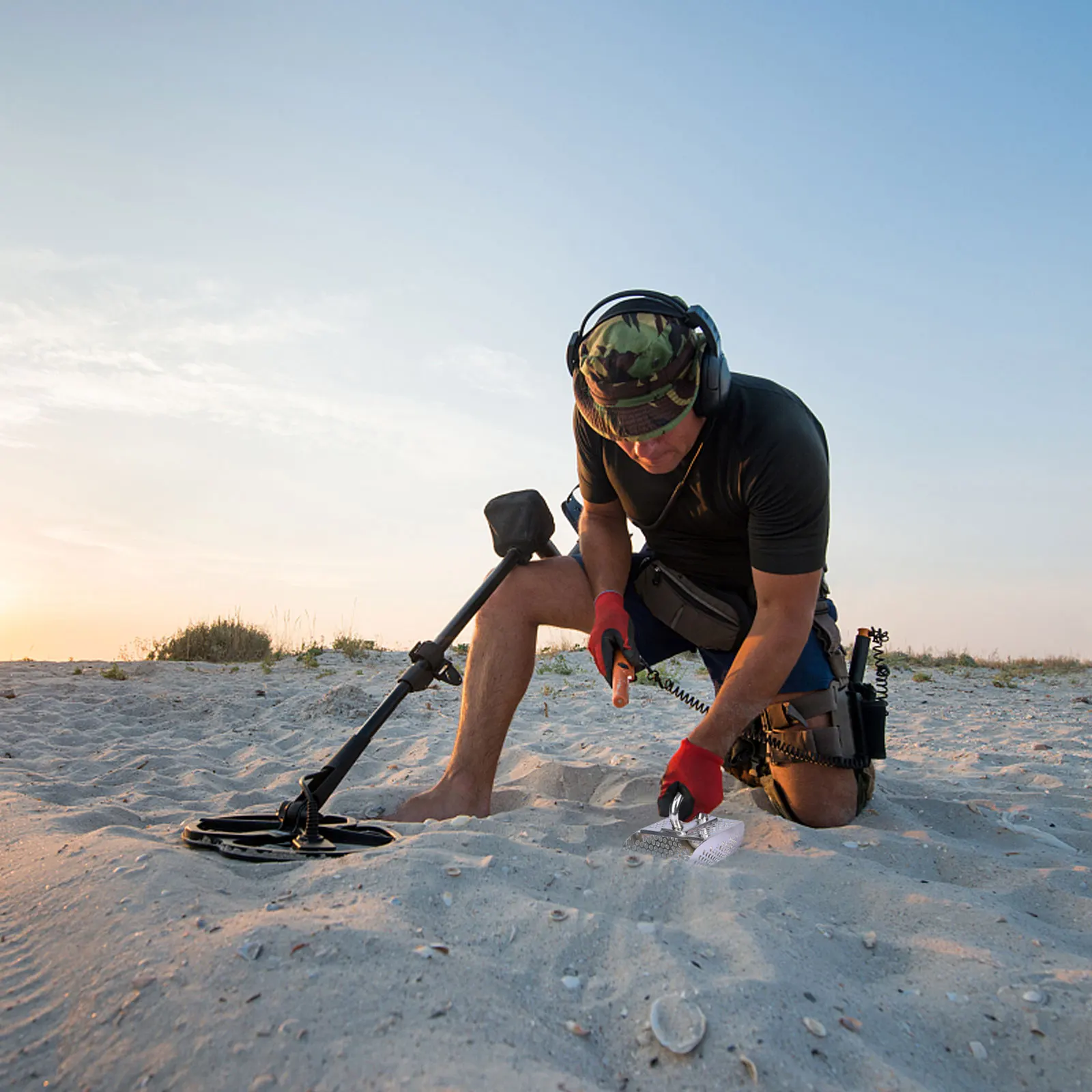 Edelstahl Schaufel Schaufel Metall detektor mit Griff Werkzeug schnell sieben Metall erkennen Schatz Jagd Strand Sand Werkzeug – Detail 3