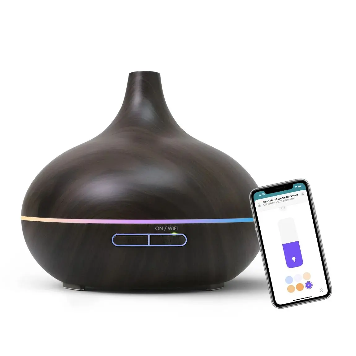 Meross smart WiFi wooden essential oil diffuser air humidifier voice control For bedroom home plants support HomeKit smart essential oil diffuser