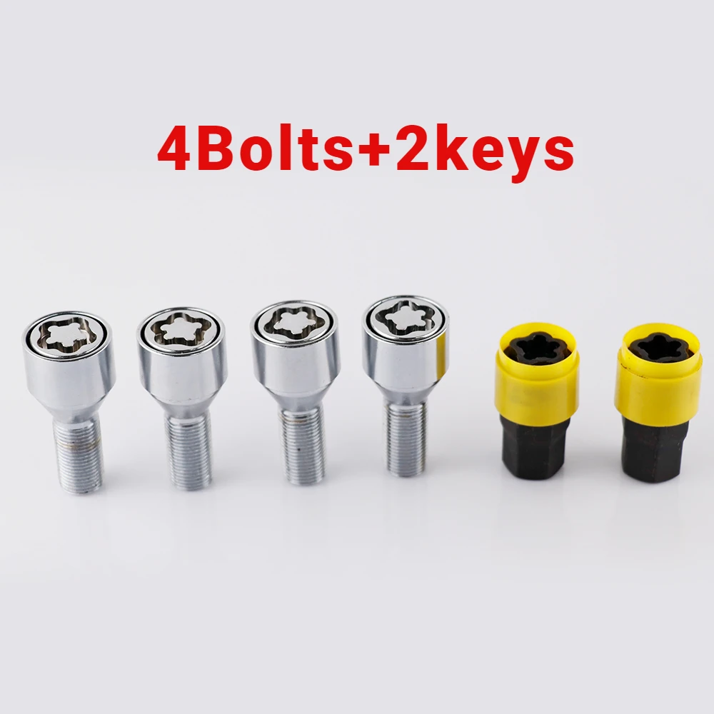 4+2 M14x1.5 Antitheft Security Steel Wheel Lock Locking Bolts 28mm