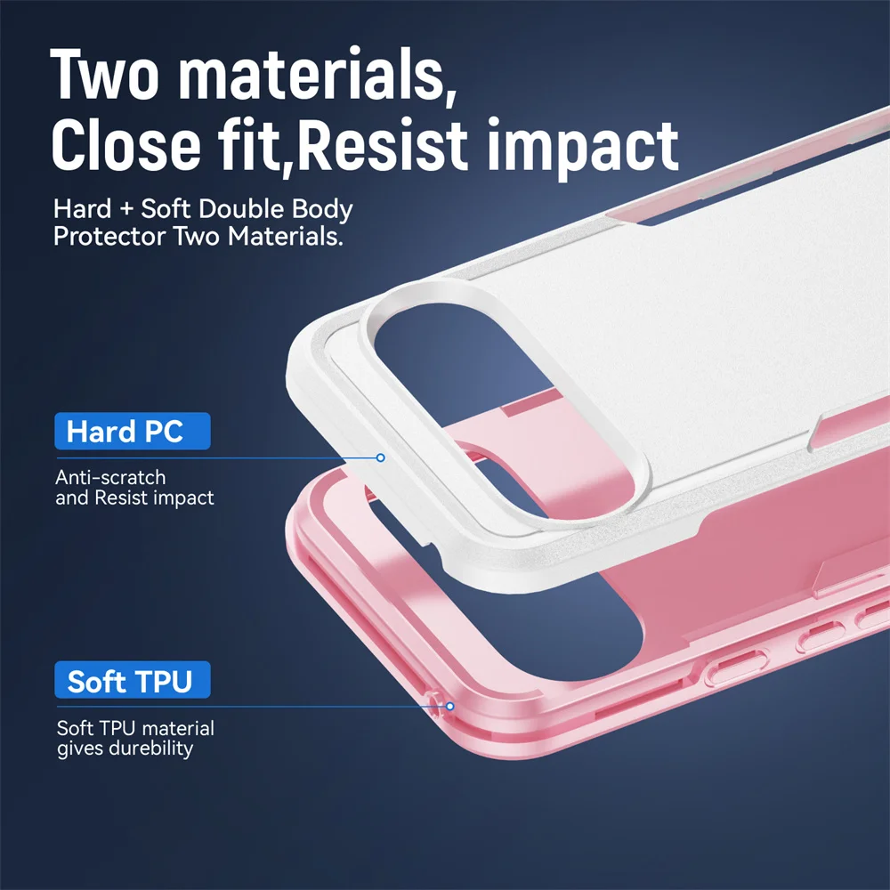 Premium Shockproof Dual Layer Armor Phone Case with Color Collision Design