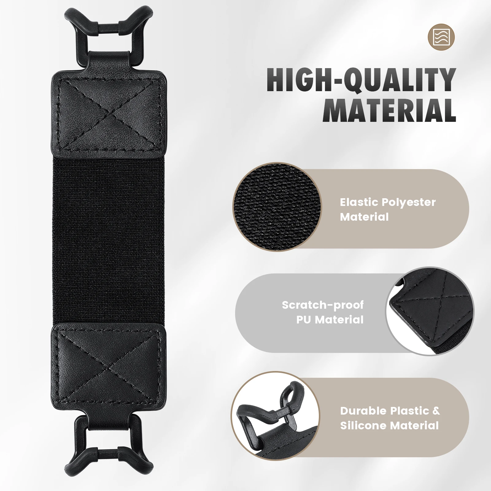 Universal E-Reader Security Hand Strap Holder with PU Leather and Nylon Elastic Belt