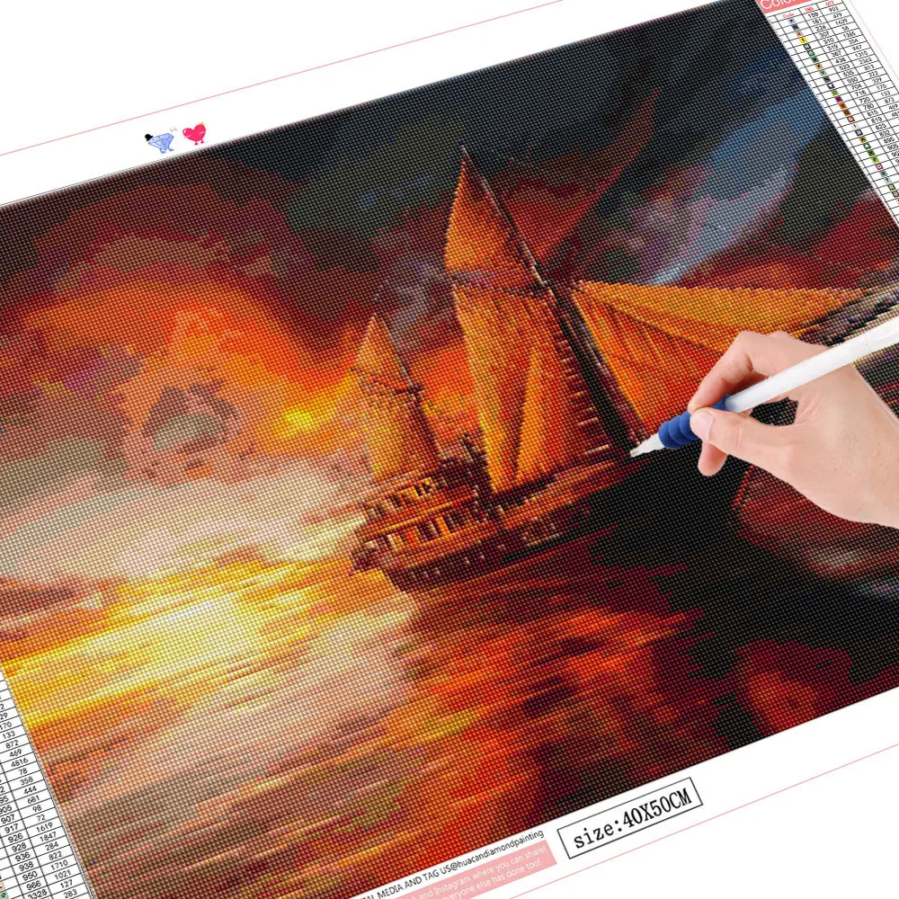 Haeran River Esercitazione Completa Almafi Evening Sunset Italy Diy 5D Diamond Painting By Number Kit Unici Decorazione Della Parete Di Casa