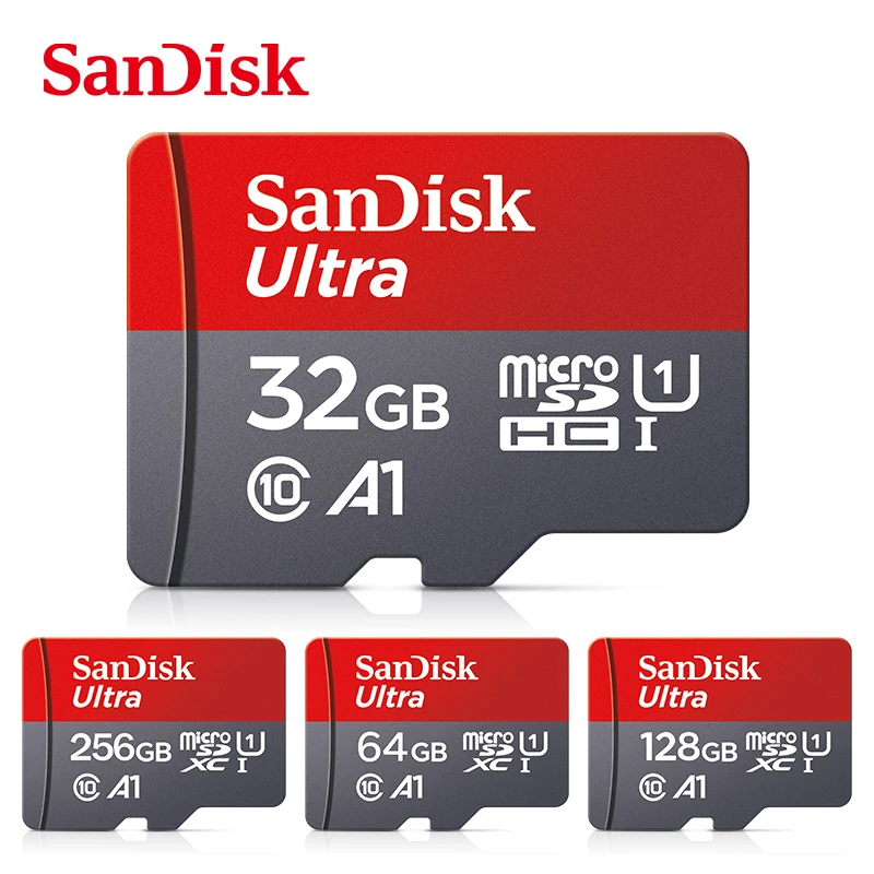 SanDisk 마이크로 tf sd 카드, 스마트폰용 메모리 카드, 클래스 10 TF 카드, 256GB, 32GB, 64GB, 128GB, A1 U1