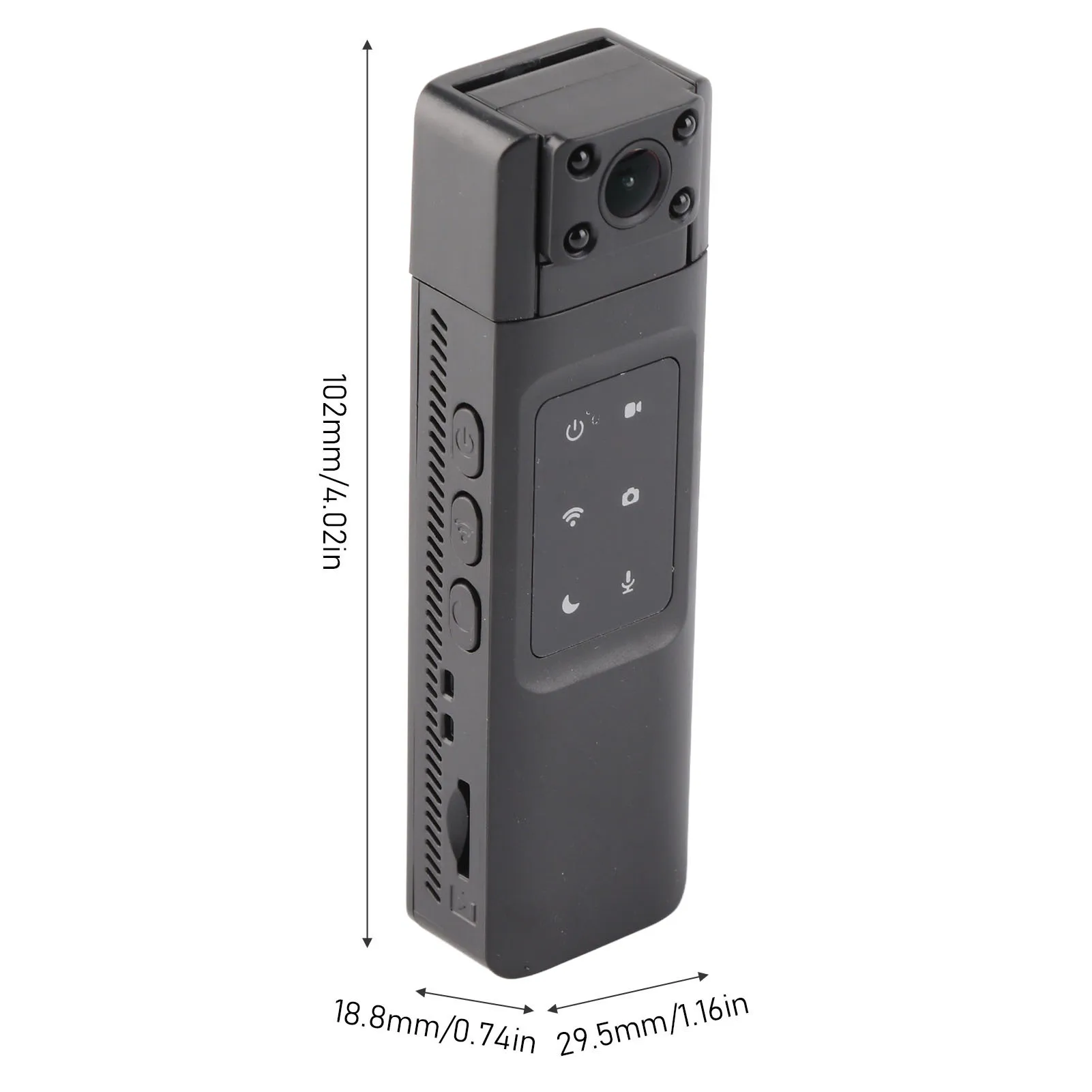 Body Mounted Camera Wearable Video Recorder 1000mAh Battery Night Vision 180 Degree Rotation Portable for Car for Meeting