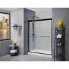 Shower Door 56-60 in W X 72 in H, Black Sliding Shower Glass Door Adjustable Semi Frameless Shower Door 1