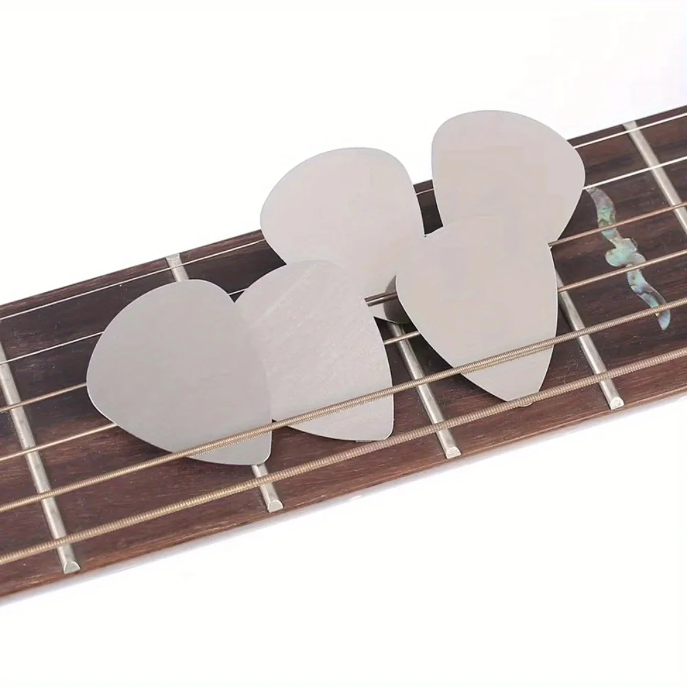 10pcs/pack Guitar Picks Plectrum 0.3mm Stainless Steel Metal Electric Guitar Bass Picks Plectrum Parts & Accessories