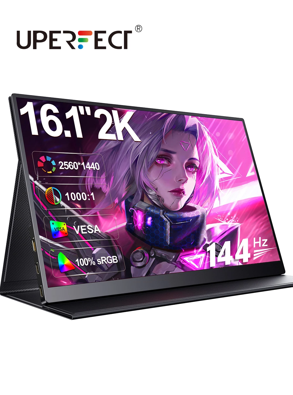 ИДЕАЛЬНЫЙ 16,1-дюймовый портативный монитор 2K 144 ГцUSB-C HDMI с IPS-дисплеем 2560 x 1440 HDR FreeSync Экран ноутбука для ПК Мобильный телефон Xbox Switch PS4/5