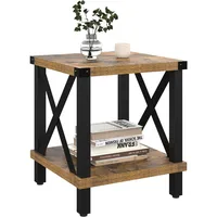 Farmhouse Side Table Industrial Style Sofa Table Coffee Table Metal X Wood Accent End 1