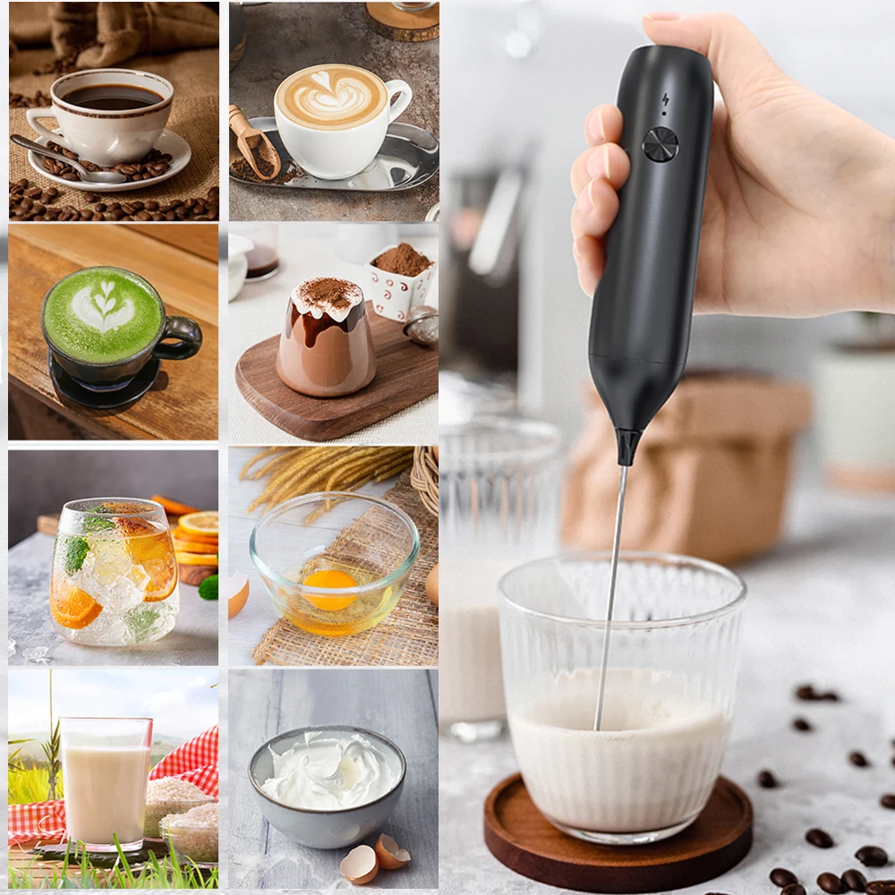 Electric Milk Frother, Handheld Mixer with Upgraded Stand, Multifunctional  Stainless Steel Frother for Efficient Milk Froth, Suitable for Coffee