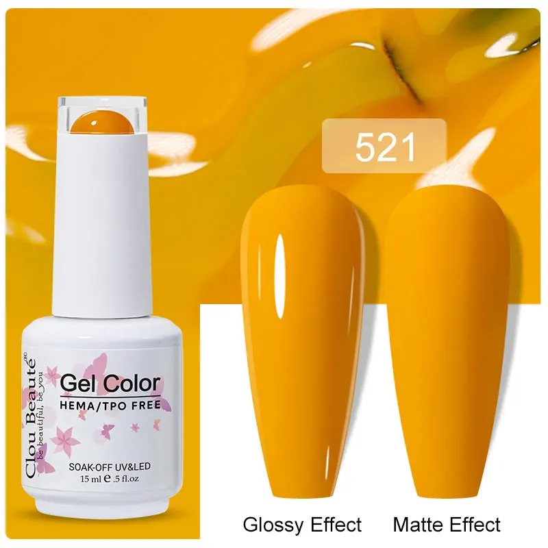 Clou Beaute 15ml Black Red Semi-Permanent Gel Nail Polish