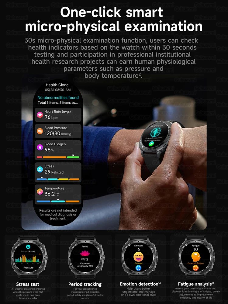 2025 New Nursing Health Blood Fat Uric Acid Smart Watch Men ECG+PPG Body Analysis Blood Pressure Bluetooth Smartwatch For HUAWEI 3