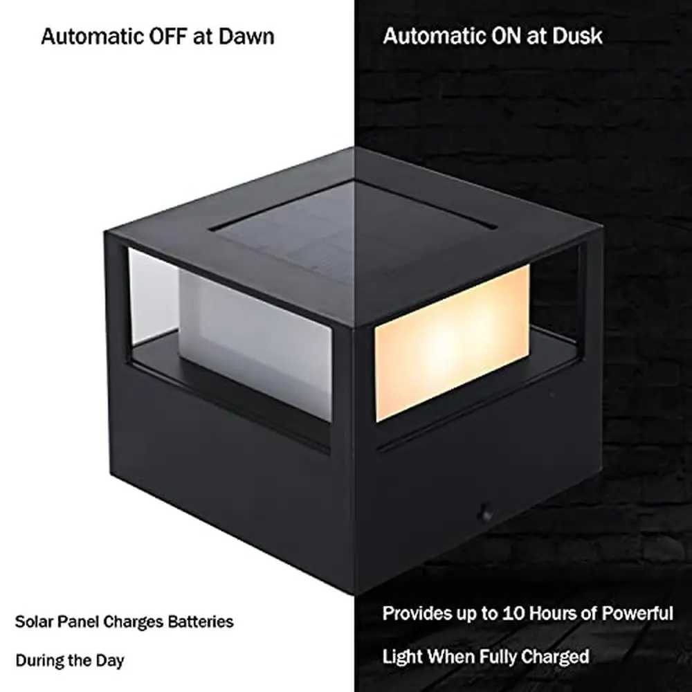 Outdoor Solar Fence Post Lights 10 Pack SMD LEDs Waterproof Decorative Garden Deck Lighting Sun-Powered Easy DIY Install Weather