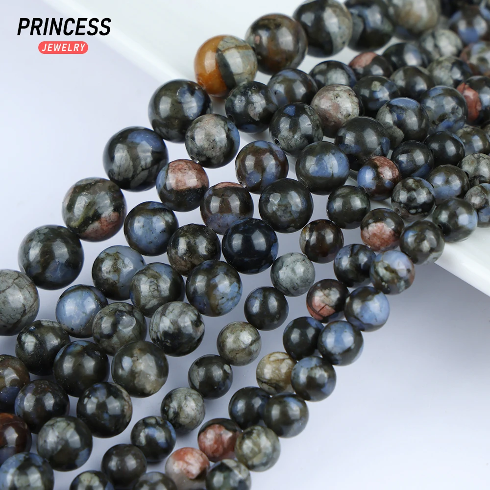 A++ Natural Blue Glaucophane Loose Stone Beads for Jewelry Making Bracelet Necklace Handmade DIY Accessories Beads 4 6 8 10mm 3