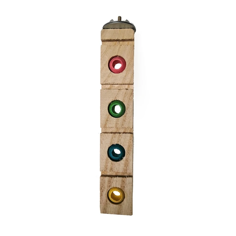 Parrots Perches Stand 19.5/29/33.5cm Wooden Bird Training Standing Toys Colorful Chewable Bead Multifunction Pet Birds Toys bird cage perches
