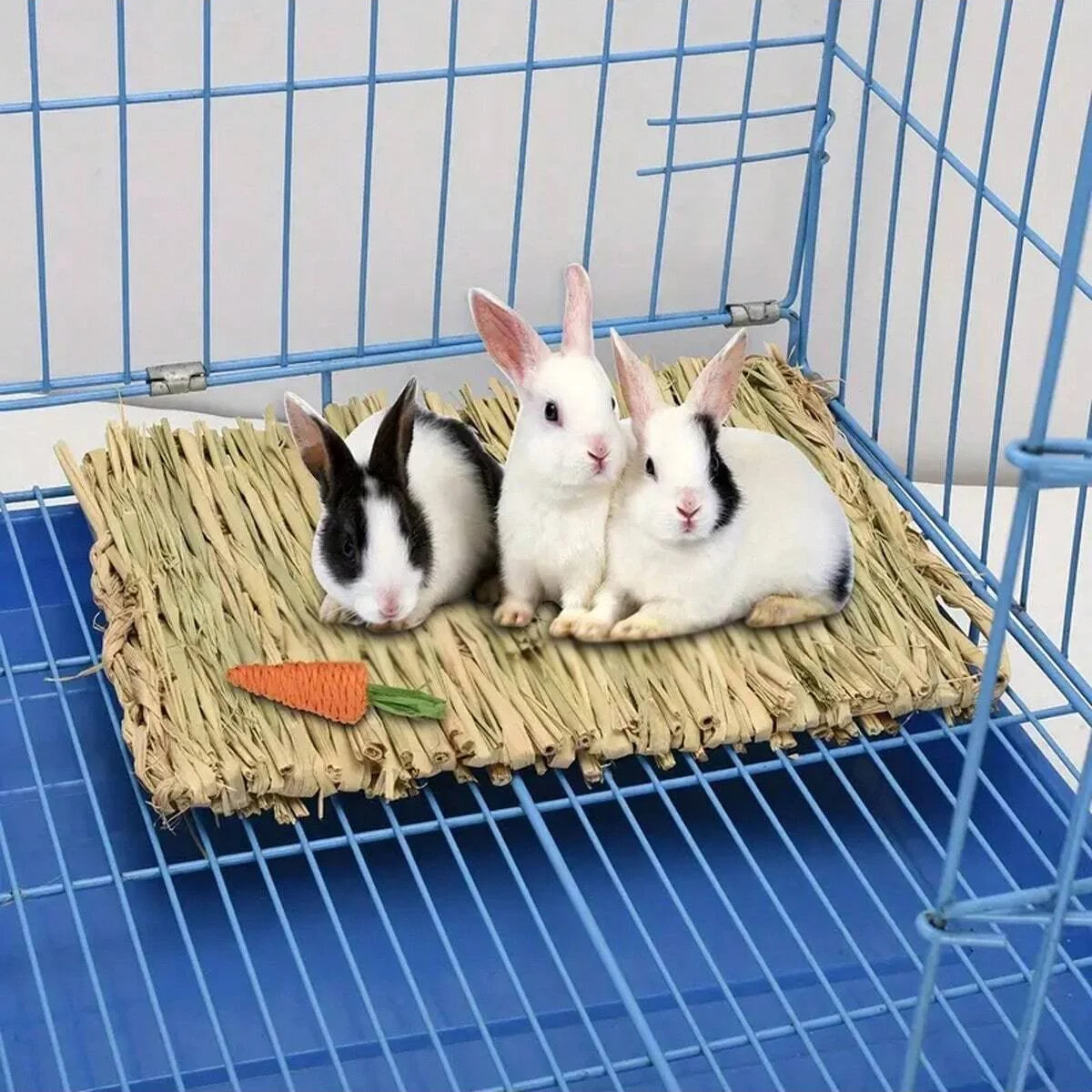 1pc-Rabbit grass mat, rabbit woven hay mat, small animal natural straw hamster resting cage mat
