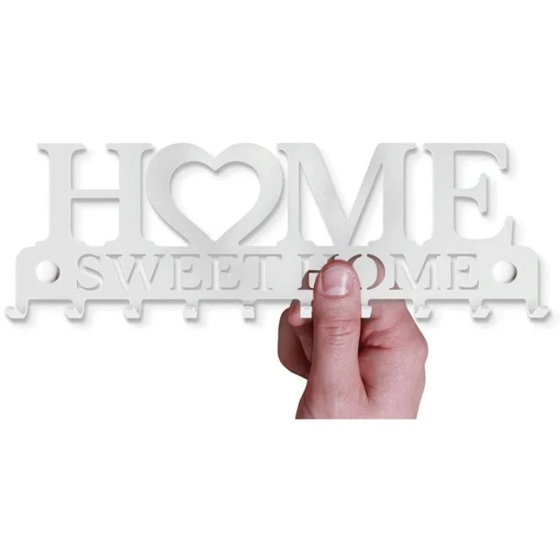 Home Key Holder Wall Mount 10 Hook Rack Decorative Metal Hanger For Balcony Kitchen Bathroom Storage Sweet Home Decoration