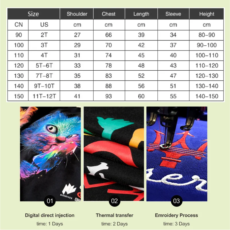 2023 Your Own Design Logo Picture Customized Print Hoodies Kids Children Sweatshirts Clothing Baby Boy Girls DIY Cotton Pullover 5
