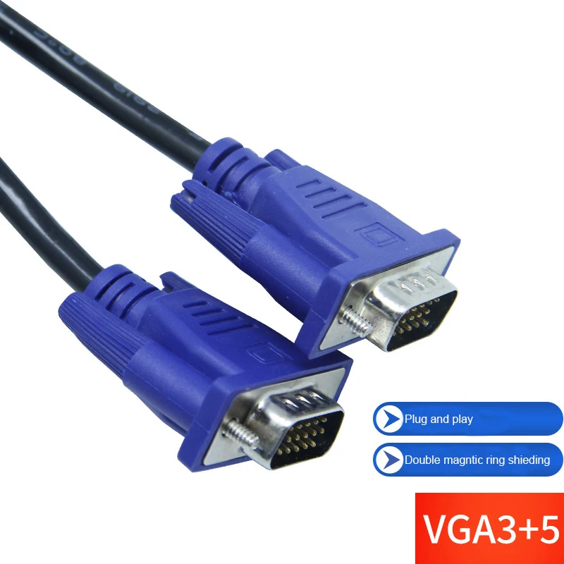 VGA To VGA Cable 15 Pin Male To Male Video Extension Converter Connector for Computer Monitor Screen Projector PC TV Adapter