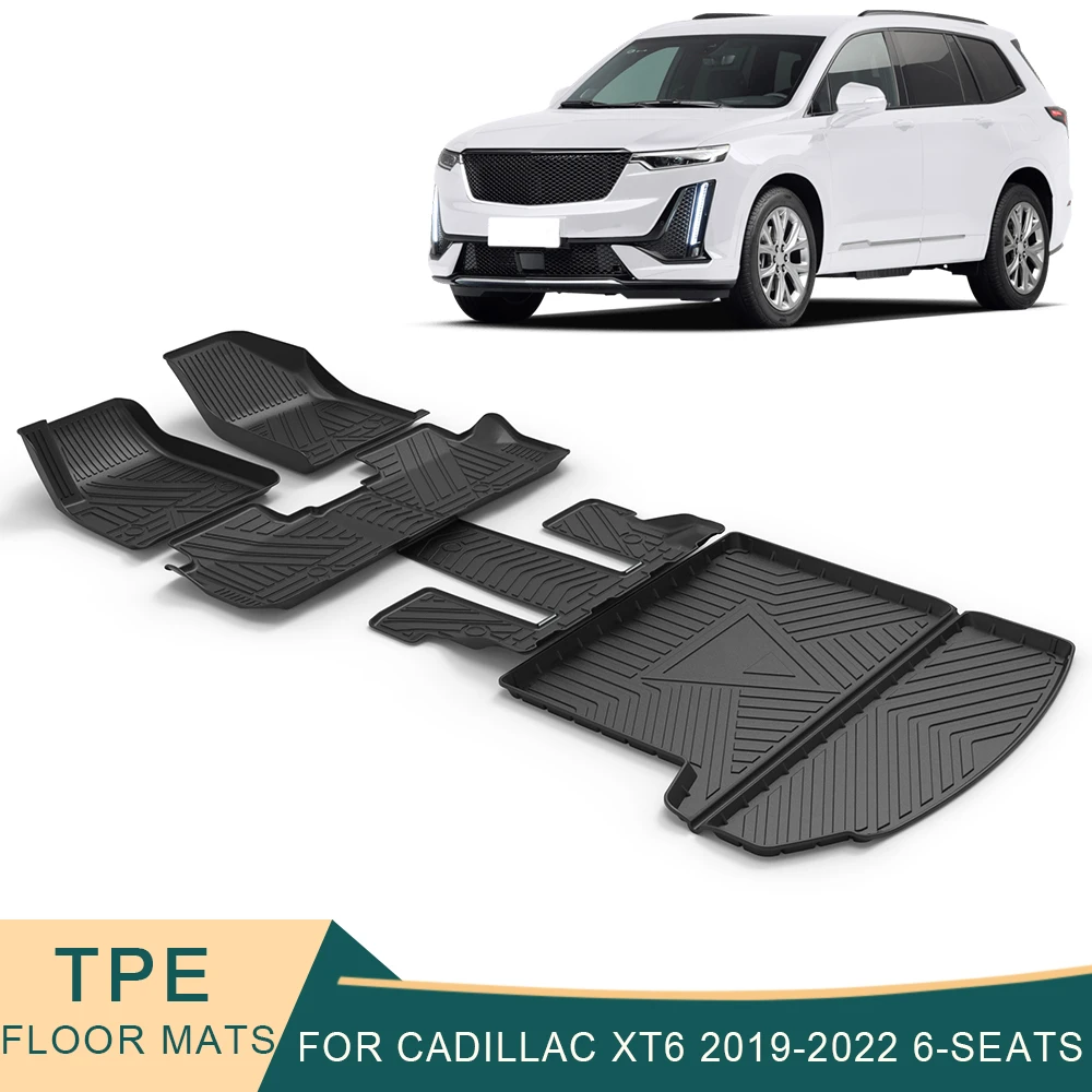 For Cadillac Xt6 20192022 6seats Car Floor Mats Allweather Tpe Foot
