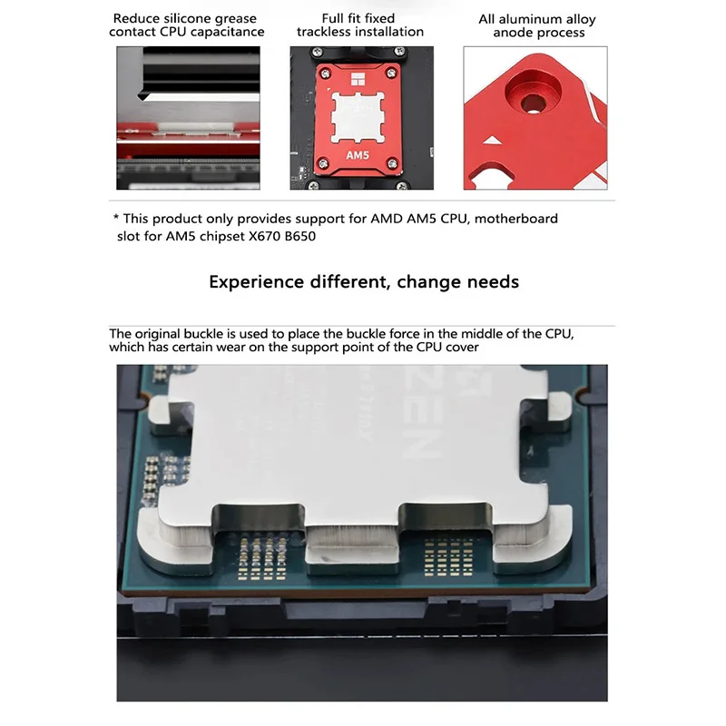 Thermalright-cnc Alumínio Anti-off Frame Protector Cpu Bending Corrector Fivela de Fixação Amd Am5 Rayzen 7000 Lga1700 - Imagem 3