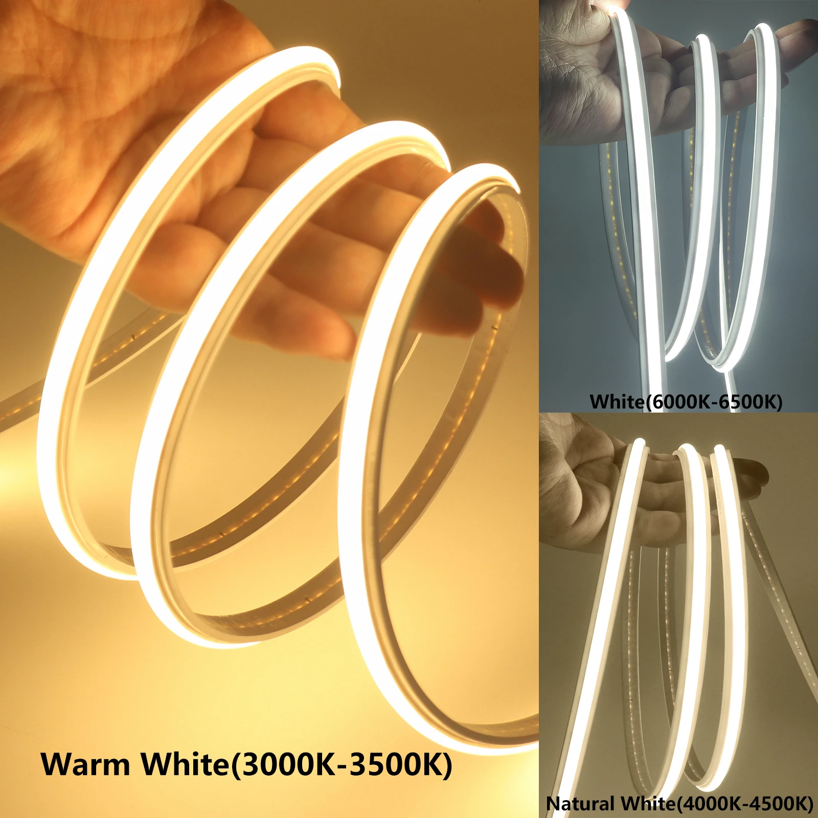 디밍 가능 220V COB LED 스트립 230V 240LEDs/m 밝기 조절 가능 LED 캐비닛 조명 COB 스트립 방수 접착 테이프