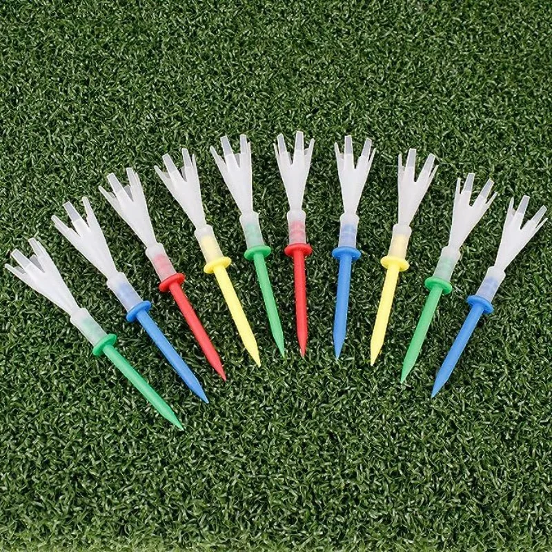 10Pcs 플라스틱 골프 스터드 볼 홀더 6 프롱 스터드 골프 티 골프 액세서리 및 용품 골프 공 마커 골프 액세서리