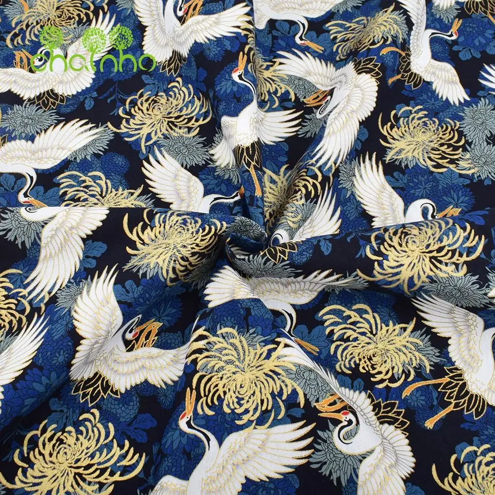 Chainho,Printed Plain Weave Cotton Fabric,Patchwork Cloth,DIY Quilting Sewing Material,Bronzing Series Textile,20x25cm,15CD38