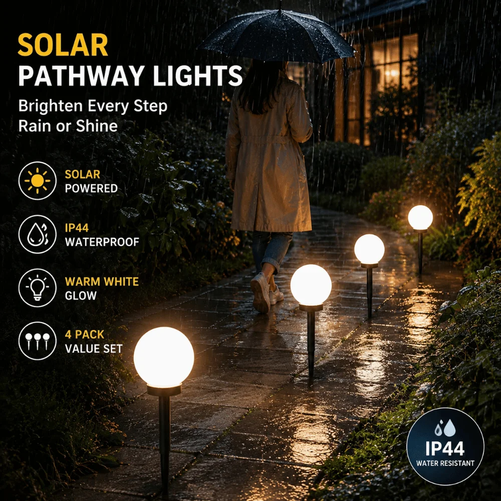 4pcs 스마트 태양열 전원 LED 야외 지상 조명 방수 LED 전구 라이트 태양열 정원 조명 LED 경로 조명 마당 잔디밭