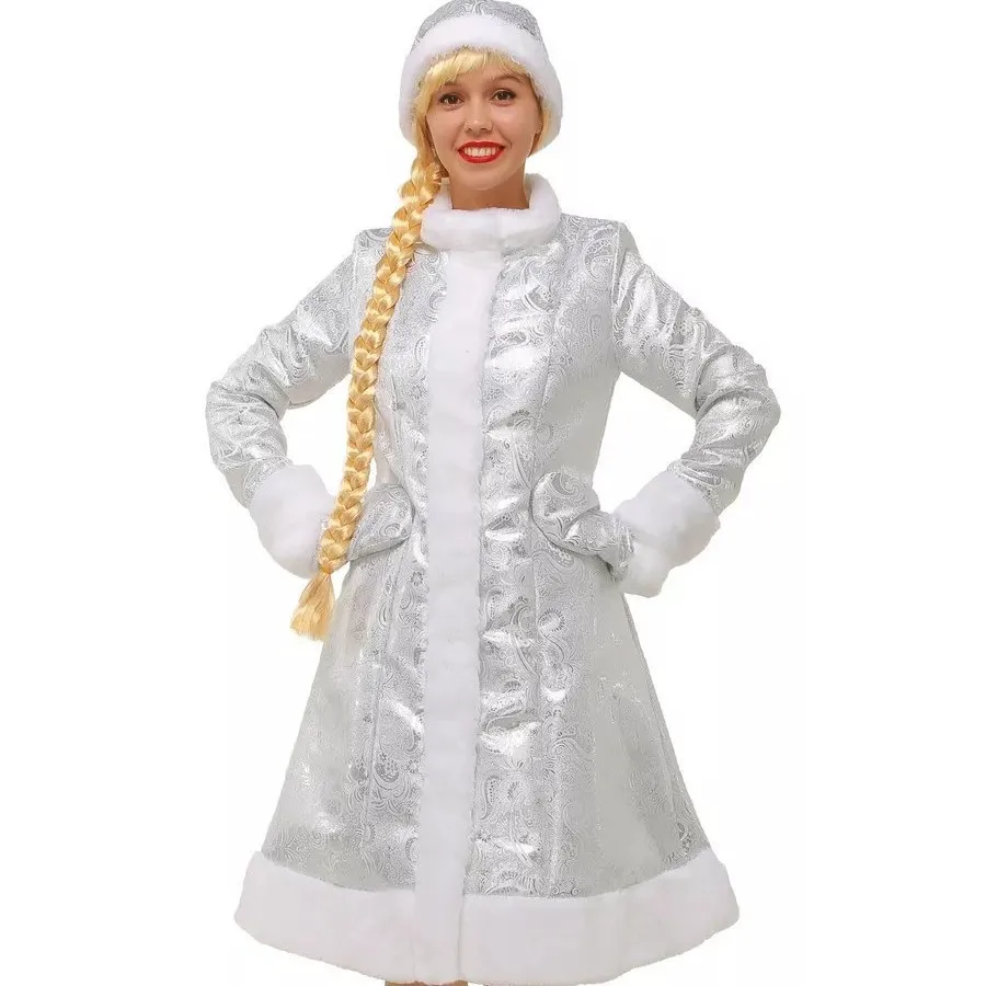 Christmas Santa Claus Women Cosplay Costume Classic Blue Deluxe Christmas Girls Camouflage Clothes Christmas New Year Party Coat