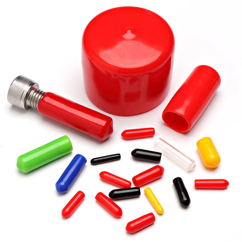Black Red Rubber Protective Silicone Sleeve Caps