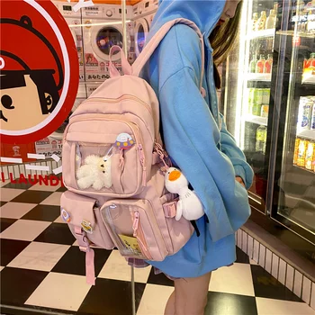 Cute Women Large Capacity Backpack Waterproof Nylon Female Schoolbag College Lady Laptop Backpacks Kawaii Girl Travel Book Bags 4