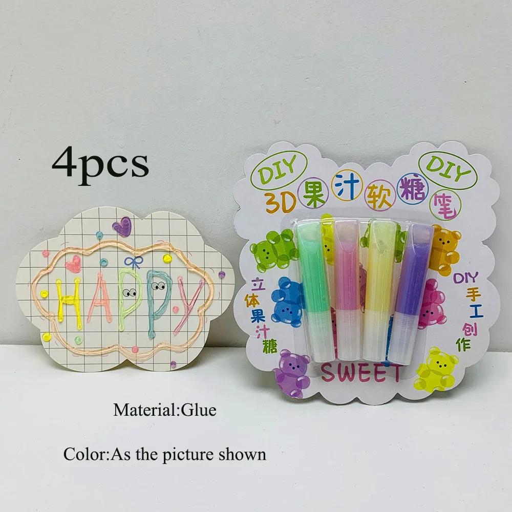 Stylos à pop-corn magiques pour enfants, stylo sûr pour cartes de voeux et d 'anniversaire, stylos d'art 3D gonflés, cadeaux pour enfants, papeterie  scolaire, 6 pièces - AliExpress