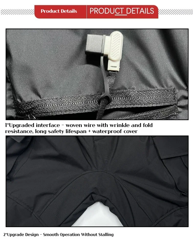 Dual Control 9-Zonen-Heizweste, 18-Zonen-Knieheizhose, lässige Westehose, nur warm für Männer und Frauen ohne Powerbank – Detail 12