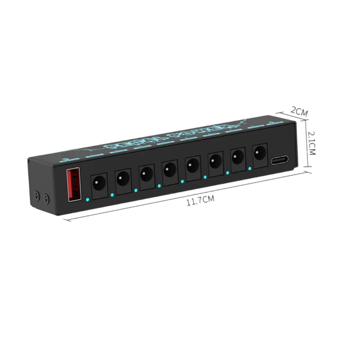 Guitar Pedals Power Supply 5V/2.1A with 8-Channel DC Output and USB Port for 9V Effect Pedals