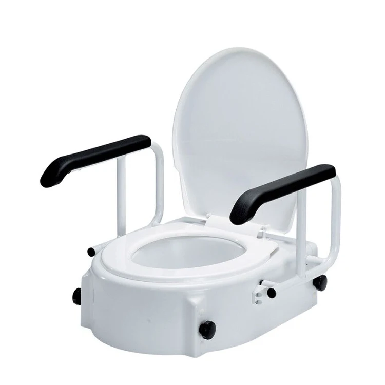 Elder People Fixed hdpe Portable Bidet Armrest Elevated Commode Raised Toilet Seat 5